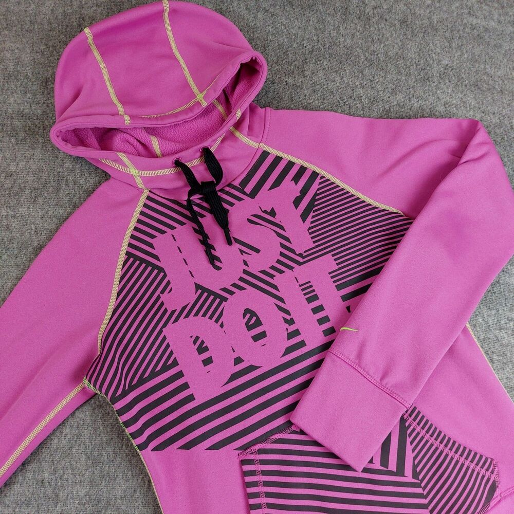 Nike Therma-Fit Hoodie Sweatshirt Women's Small Fuchsia Pink Just Do It